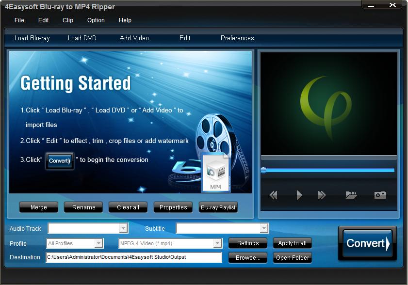 4Easysoft Blu-ray to MP4 Ripper Screenshot