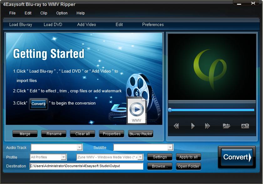 4Easysoft Blu-ray to WMV Ripper Screenshot