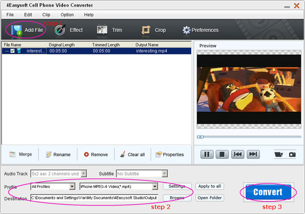 4Easysoft Cell Phone Video Converter Steps