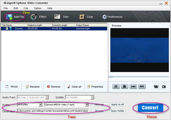 4Easysoft Gphone Video Converter Steps