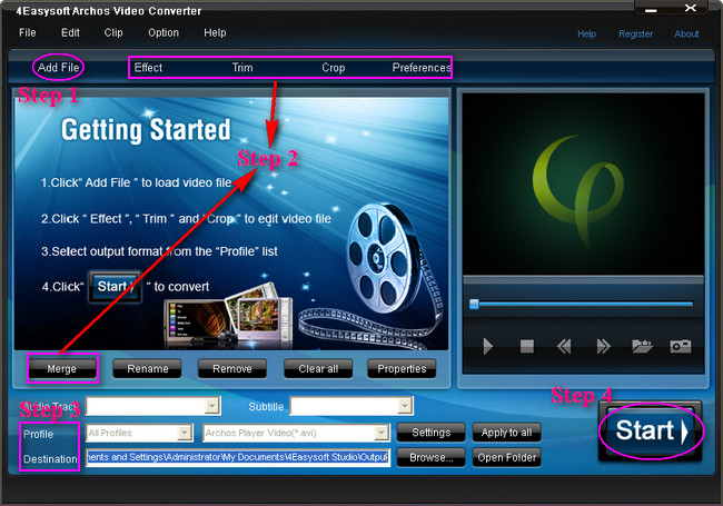 Convert video to Archos