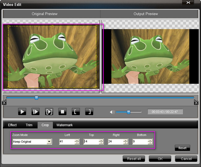 Crop DVD for Archos