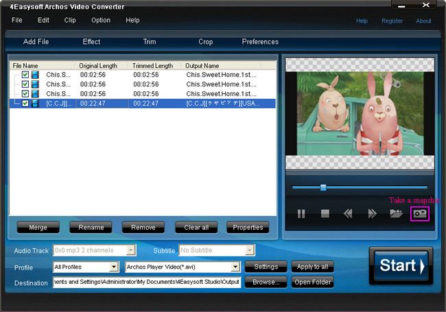 Crop DVD for Archos