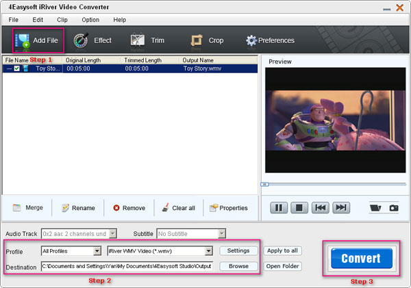 4Easysoft iRiver Video Converter Steps