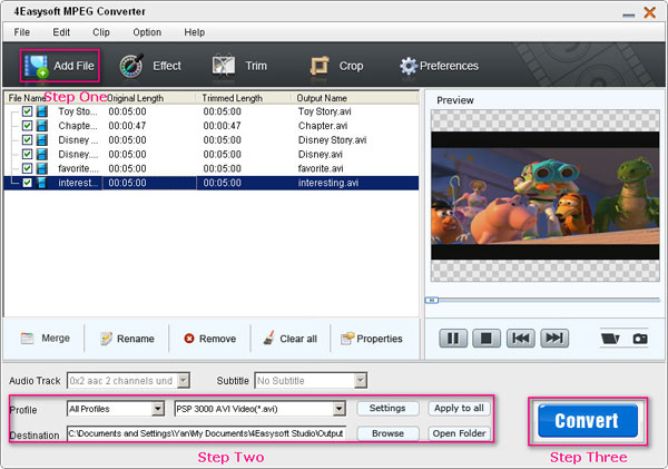 MPEG Converter steps
