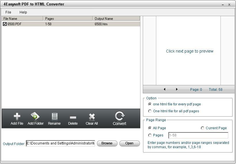4Easysoft PDF to HTML Converter Screenshot