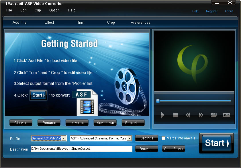 Screenshot of 4Easysoft ASF Video Converter 3.1.08