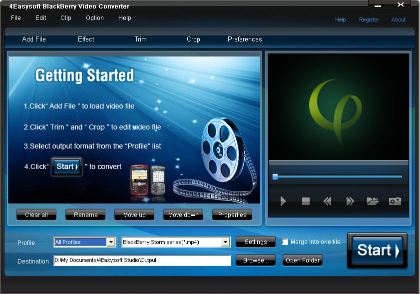 Screenshot of 4Easysoft BlackBerry Video Converter 3.2.18