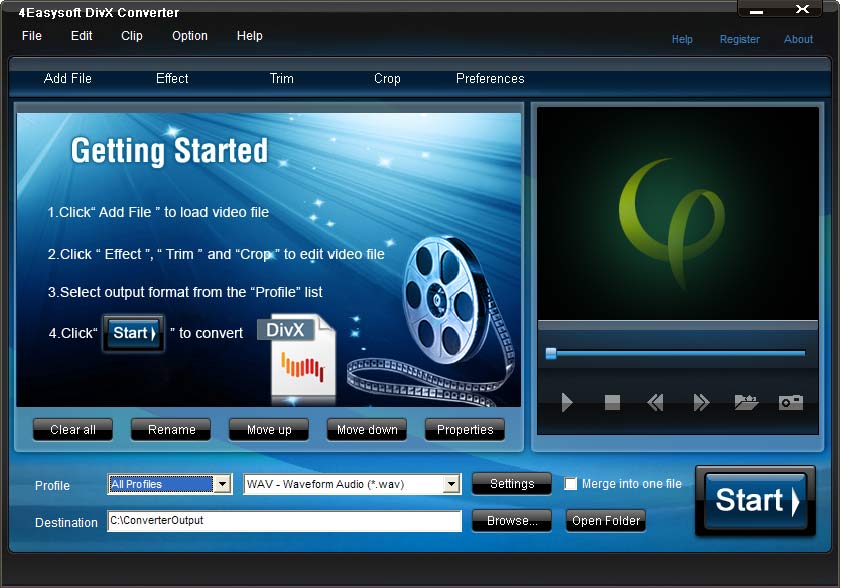 Screenshot of 4Easysoft DivX Converter