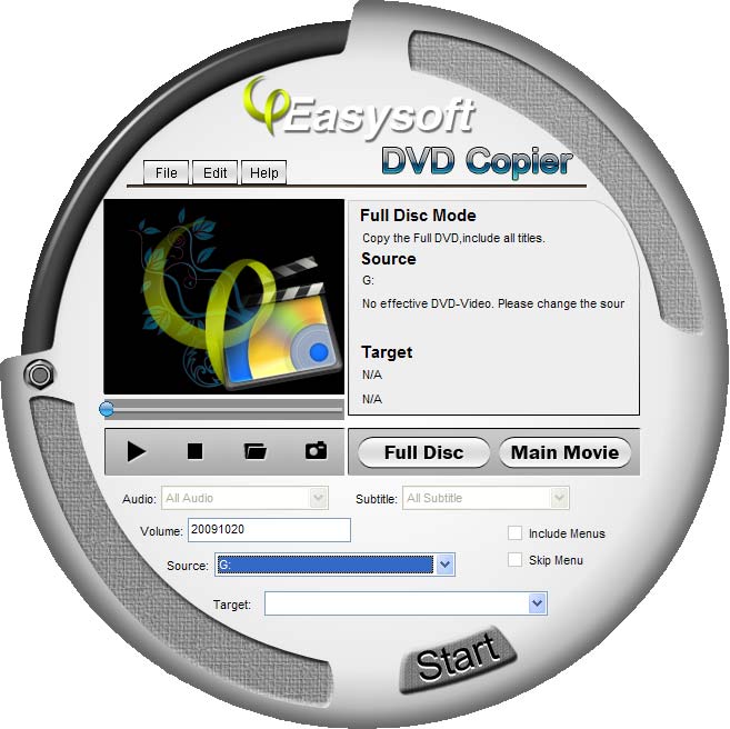 Copy DVD to DVD in 1:1 ratio without loss of quality or compress DVD-9 to DVD-5.