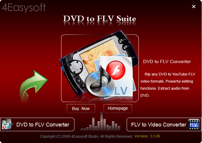 Screenshot of 4Easysoft DVD to FLV Suite 3.1.08