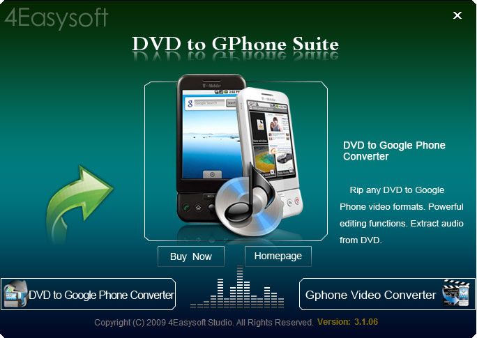 It owns the solution of DVD to Gphone Converter and Gphone Video Converter.