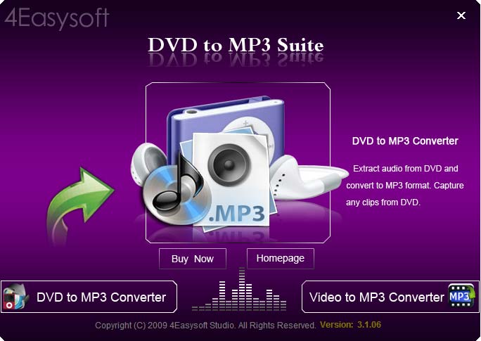 Screenshot of 4Easysoft DVD to MP3 Suite