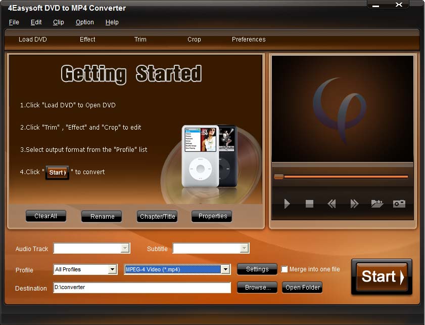 Screenshot of 4Easysoft DVD to MP4 Converter 3.1.12