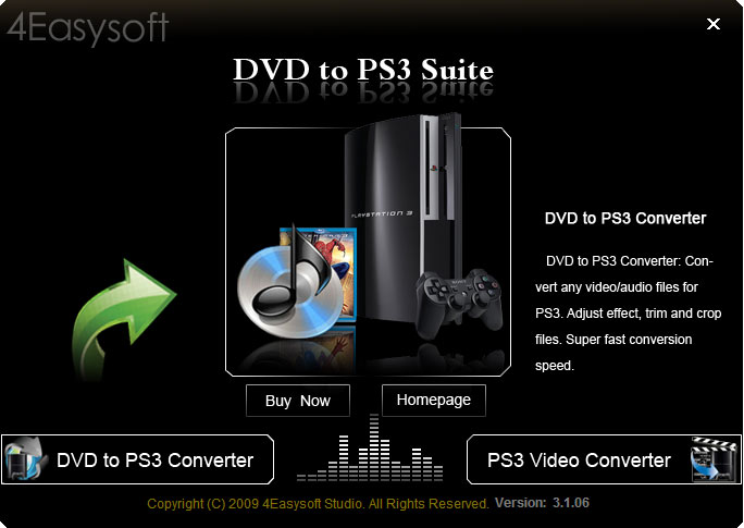 Screenshot of 4Easysoft DVD to PS3 Suite