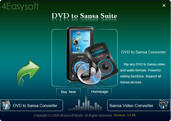 Screenshot of 4Easysoft DVD to Sansa Suite 3.1.10