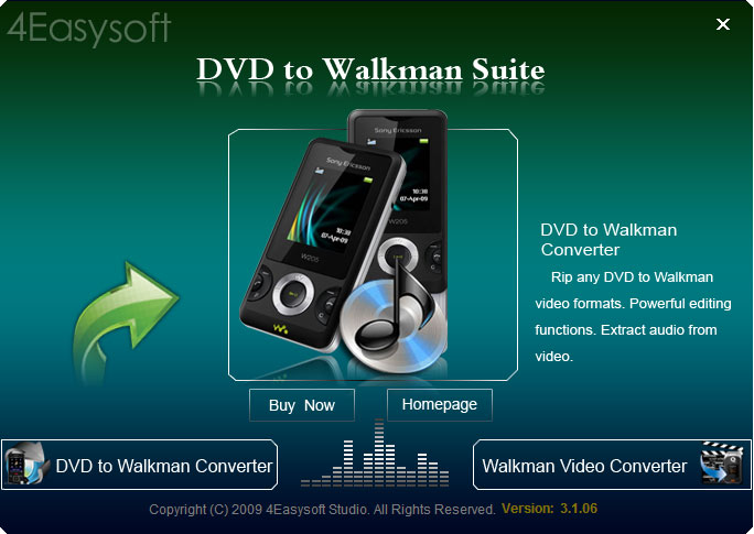Screenshot of 4Easysoft DVD to Walkman Suite