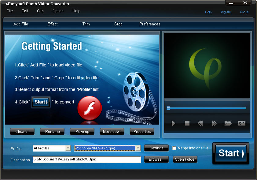 Screenshot of 4Easysoft Flash Video Converter 3.1.20