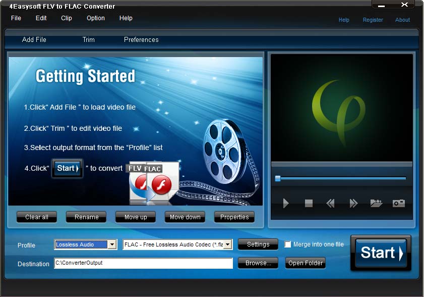 Screenshot of 4Easysoft FLV to FLAC Converter