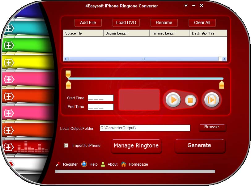 Screenshot of 4Easysoft iPhone Ringtone Converter