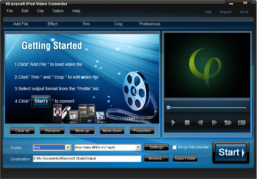 Screenshot of 4Easysoft iPod Video Converter 3.2.18