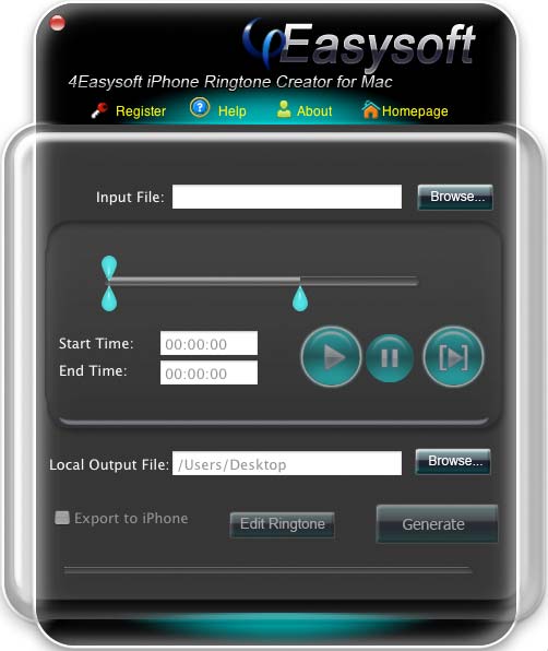 Screenshot of 4Easysoft Mac iPhone Ringtone Creator
