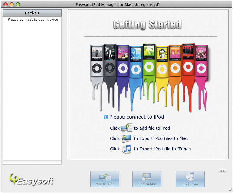 Screenshot of 4Easysoft iPod Manager for Mac 3.3.20