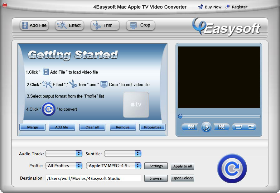 Screenshot of 4Easysoft Mac Apple TV Video Converter