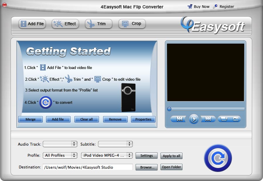 Screenshot of 4Easysoft Mac Flip Converter 3.1.08