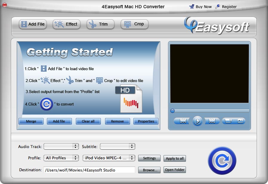 Screenshot of 4Easysoft Mac HD Converter