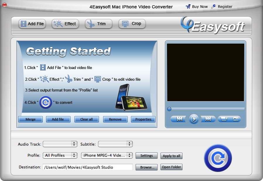 Screenshot of 4Easysoft Mac iPhone Video Converter 3.1.12