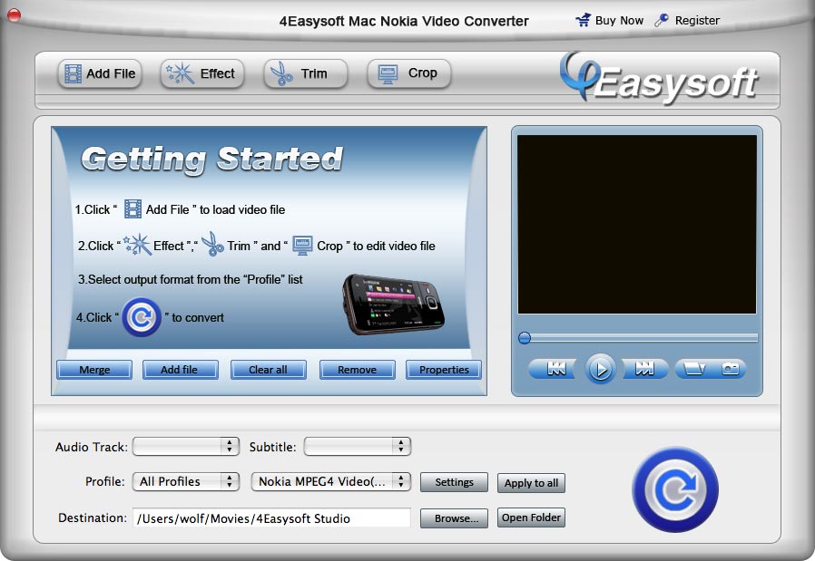 Screenshot of 4Easysoft Mac Nokia Video Converter 3.1.06
