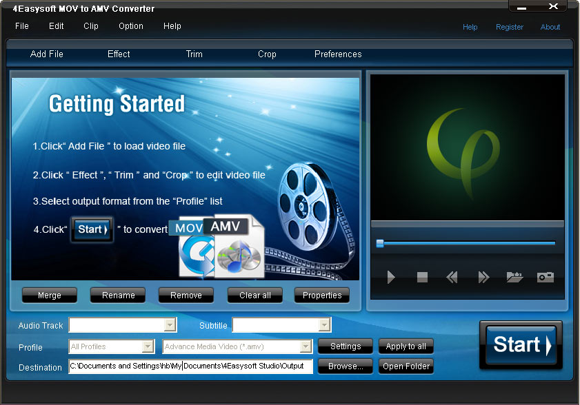 4Easysoft MOV to AMV Converter Screenshot