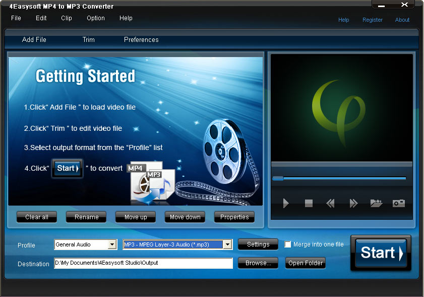 Screenshot of 4Easysoft MP4 to MP3 Converter