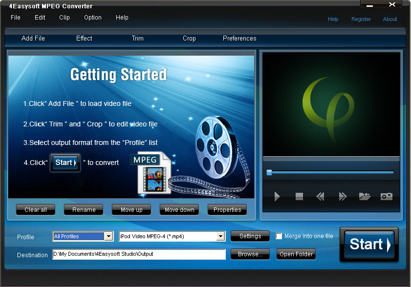 Screenshot of 4Easysoft MPEG Converter