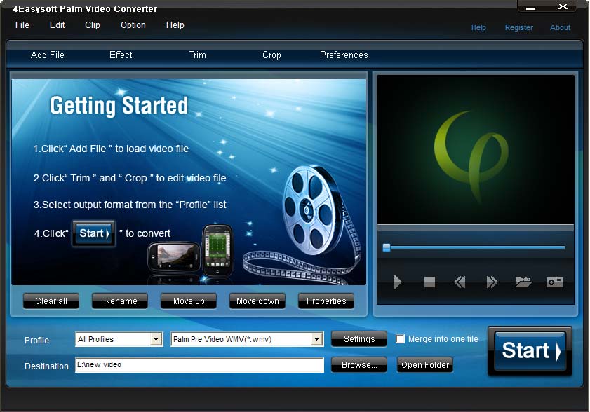 Screenshot of 4Easysoft Palm Video Converter