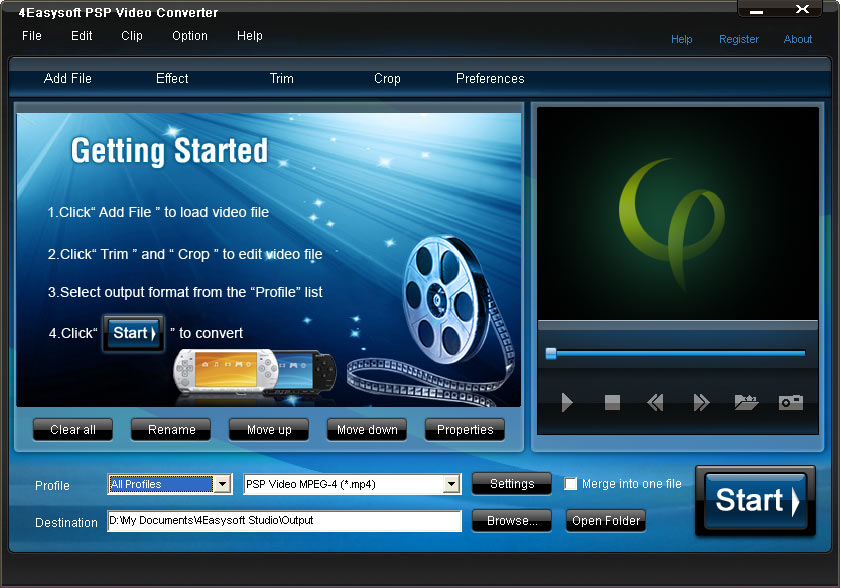 Screenshot of 4Easysoft PSP Video Converter