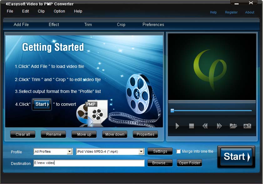 Screenshot of 4Easysoft Video to PMP Converter