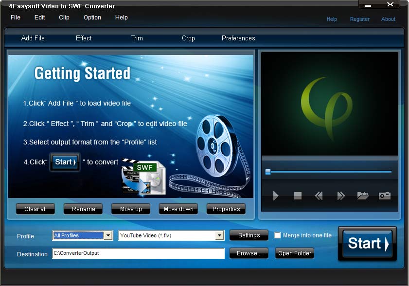 Screenshot of 4Easysoft Video to SWF Converter