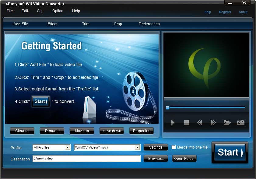 Screenshot of 4Easysoft Wii Video Converter 3.2.18