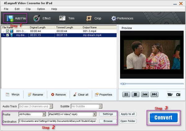 Video Converter for iPad steps