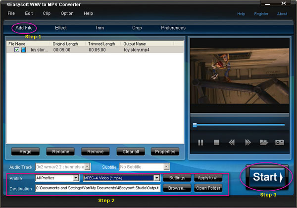 WMV to MP4 Converter Steps