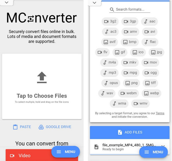 MConvert App MP4 to AMV Converter