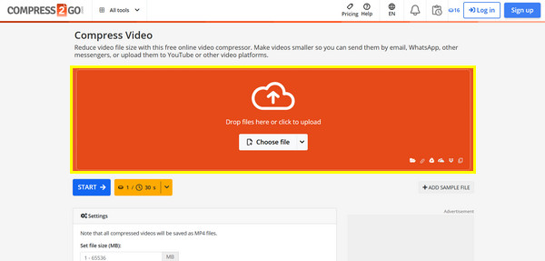 Compress2Go Compresse vidéo MP4