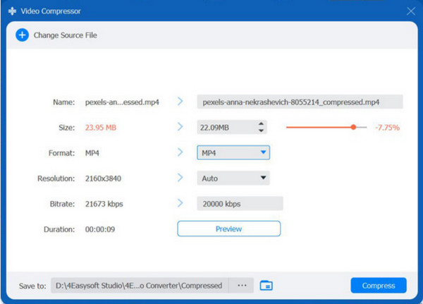 Compresseur vidéo 4Easysoft gratuit