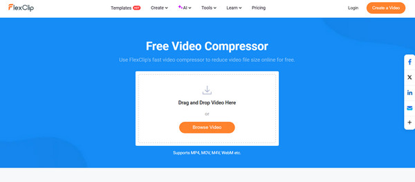 Compresseur vidéo en ligne FlexClip gratuit