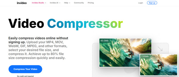 Compresseur vidéo en ligne InVideo AI gratuit