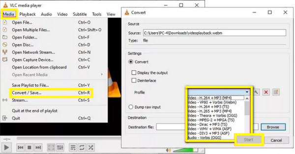 VLC réduit la taille des fichiers vidéo