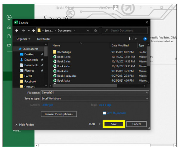 Excel-Datei manuell speichern