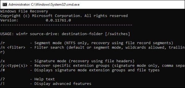 Gebruik de opdracht om uw bestand te herstellen.